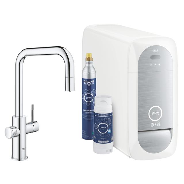 SISTEMA FILTRAZIONE GROHE BLUE HOME 31543000 MISCELATORE CROMO ACQUA FREDDA E GASATA WIFI | Tecnomat SISTEMA FILTRAZIONE GROHE BLUE HOME 31543000 MISCELATORE CROMO ACQUA FREDDA E GASATA WIFI | Tecnomat