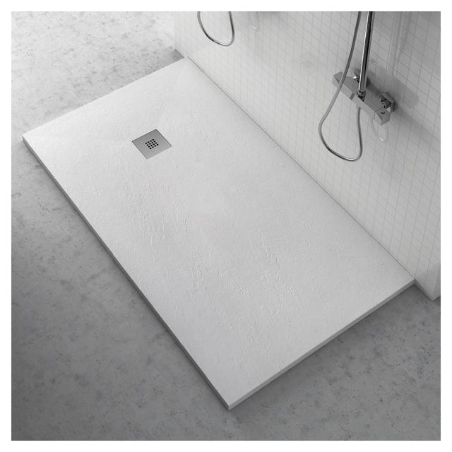 PIATTO DOCCIA PIZARRA EFFETTO PIETRA IN MARMORESINA BIANCO 80x120 cm H 2,5 cm PILETTA Ø 90 mm | Tecnomat PIATTO DOCCIA PIZARRA EFFETTO PIETRA IN MARMORESINA BIANCO 80x120 cm H 2,5 cm PILETTA Ø 90 mm | Tecnomat