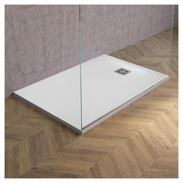 PIATTO DOCCIA EFFETTO PIETRA MARMORESINA BIANCO 80x160 cm H 3 cm PILETTA Ø 90 mm | Tecnomat PIATTO DOCCIA EFFETTO PIETRA MARMORESINA BIANCO 80x160 cm H 3 cm PILETTA Ø 90 mm | Tecnomat