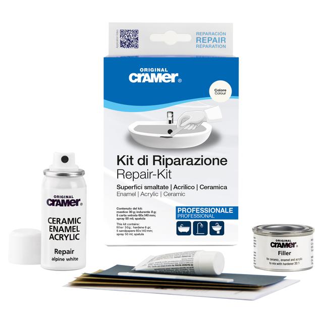 KIT DI RIPARAZIONE CRAMER PER CERAMICHE ACRILICO E SMALTO COLORE BIANCO | Tecnomat KIT DI RIPARAZIONE CRAMER PER CERAMICHE ACRILICO E SMALTO COLORE BIANCO | Tecnomat