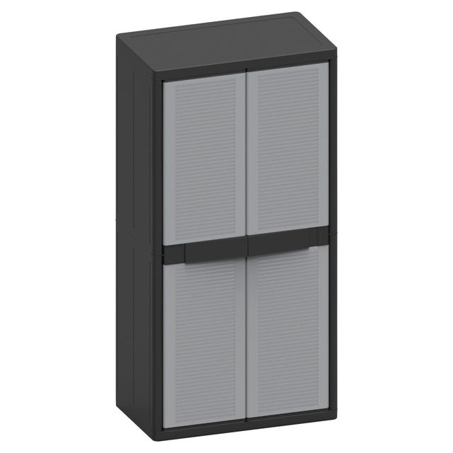 ARMADIO IN RESINA TERRY 2 ANTE TUTTOPIANI XL GRIGIO/NERO 89,7x180x53,7 cm (LxHxP) | Tecnomat ARMADIO IN RESINA TERRY 2 ANTE TUTTOPIANI XL GRIGIO/NERO 89,7x180x53,7 cm (LxHxP) | Tecnomat