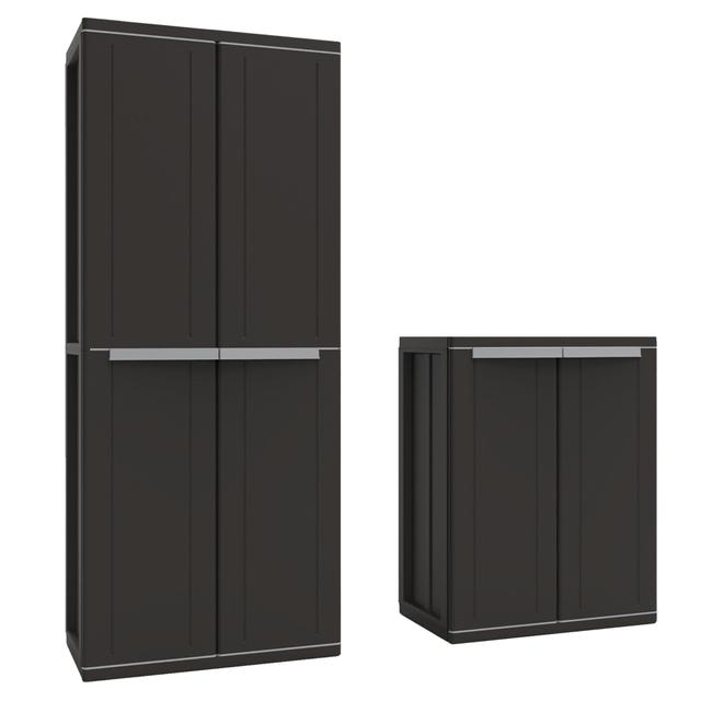 ARMADIO E PORTASCOPE IN RESINA 2 ANTE 1 RIPIANO E PORTASCOPE 68x85/163,5x37,5 cm NERO | Tecnomat ARMADIO E PORTASCOPE IN RESINA 2 ANTE 1 RIPIANO E PORTASCOPE 68x85/163,5x37,5 cm NERO | Tecnomat