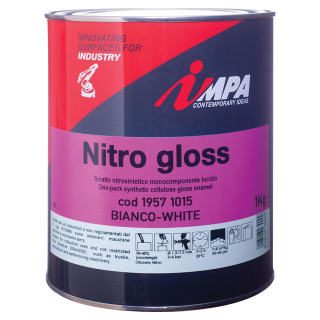 SMALTO NITRO IMPA LUCIDO BIANCO 1 kg IDEALE PER CARROZZERIA 7-8 mq/kg A 2 MANI | Tecnomat SMALTO NITRO IMPA LUCIDO BIANCO 1 kg IDEALE PER CARROZZERIA 7-8 mq/kg A 2 MANI | Tecnomat