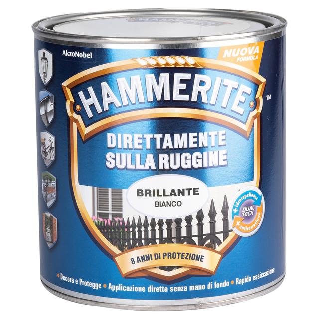 SMALTO ANTIRUGGINE BRILLANTE HAMMERITE 2,5 l BIANCO 8-10 m² CON 1 l | Tecnomat SMALTO ANTIRUGGINE BRILLANTE HAMMERITE 2,5 l BIANCO 8-10 m² CON 1 l | Tecnomat