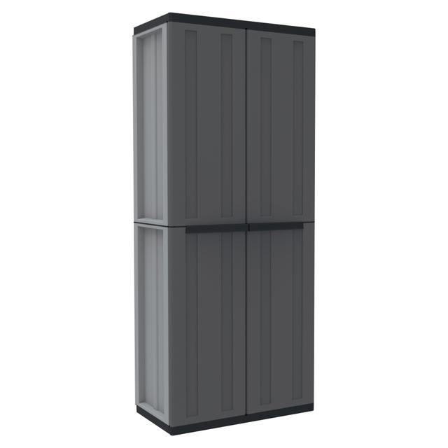 ARMADIO IN RESINA TERRY 2 ANTE PORTASCOPE 68x163,5x37,5cm GRIGIO/NERO | Tecnomat ARMADIO IN RESINA TERRY 2 ANTE PORTASCOPE 68x163,5x37,5cm GRIGIO/NERO | Tecnomat