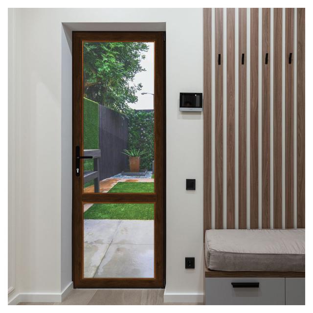 PORTA FINESTRA IN PVC NOCE 1 ANTA DESTRA E SERRATURA 80x220 cm (LxH) | Tecnomat PORTA FINESTRA IN PVC NOCE 1 ANTA DESTRA E SERRATURA 80x220 cm (LxH) | Tecnomat