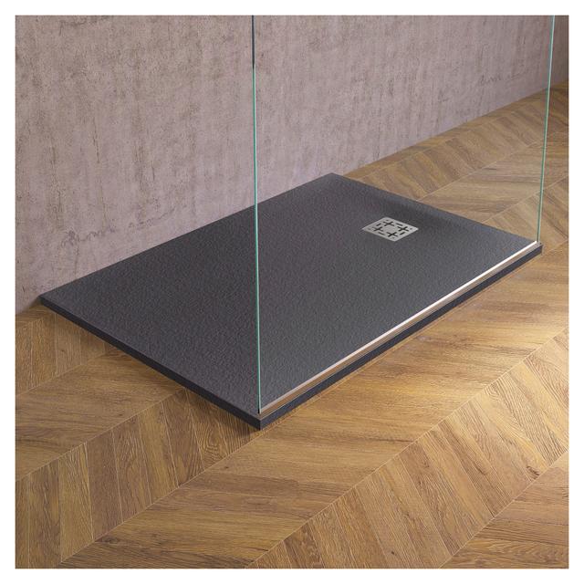 PIATTO DOCCIA EFFETTO PIETRA MARMORESINA NERO 80x140 cm H 3 cm PILETTA Ø 90 mm | Tecnomat PIATTO DOCCIA EFFETTO PIETRA MARMORESINA NERO 80x140 cm H 3 cm PILETTA Ø 90 mm | Tecnomat