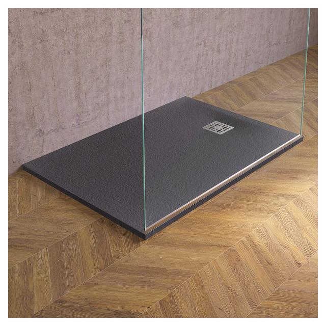 PIATTO DOCCIA EFFETTO PIETRA MARMORESINA NERO 80x120 cm H 3 cm PILETTA Ø 90 mm | Tecnomat PIATTO DOCCIA EFFETTO PIETRA MARMORESINA NERO 80x120 cm H 3 cm PILETTA Ø 90 mm | Tecnomat