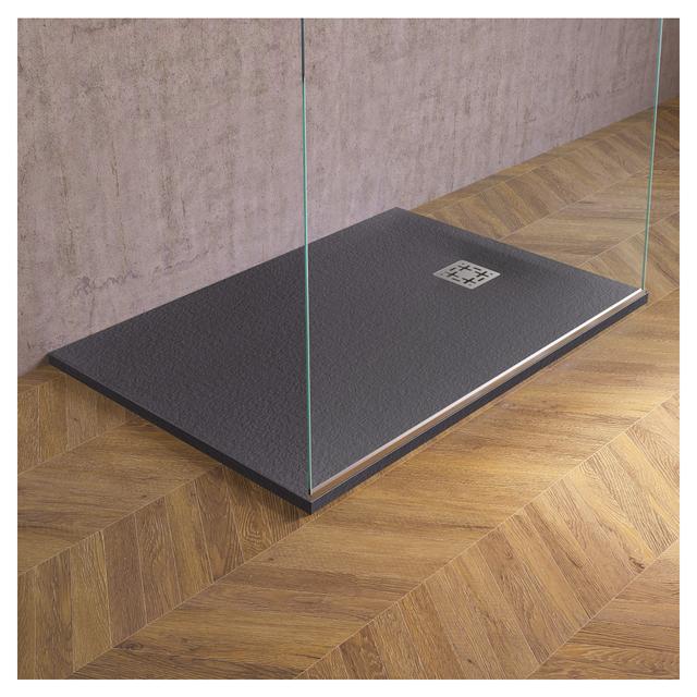 PIATTO DOCCIA EFFETTO PIETRA IN MARMORESINA NERO 70x120 H 3 cm PILETTA Ø 90 mm | Tecnomat PIATTO DOCCIA EFFETTO PIETRA IN MARMORESINA NERO 70x120 H 3 cm PILETTA Ø 90 mm | Tecnomat